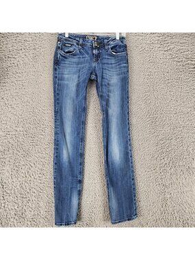 Rerock Jeans Womens 2 Blue Stretch Low Rise Straight *Read*